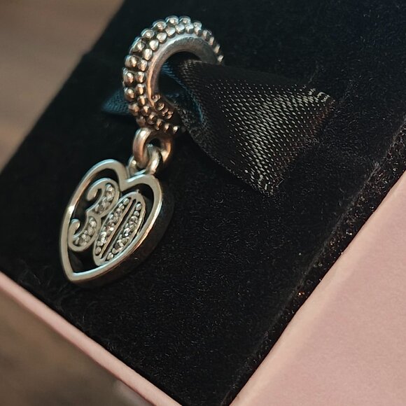 Authentic Pandora 30 Years of Love Number Dangle Charm - 791287CZ - Picture 4 of 8
